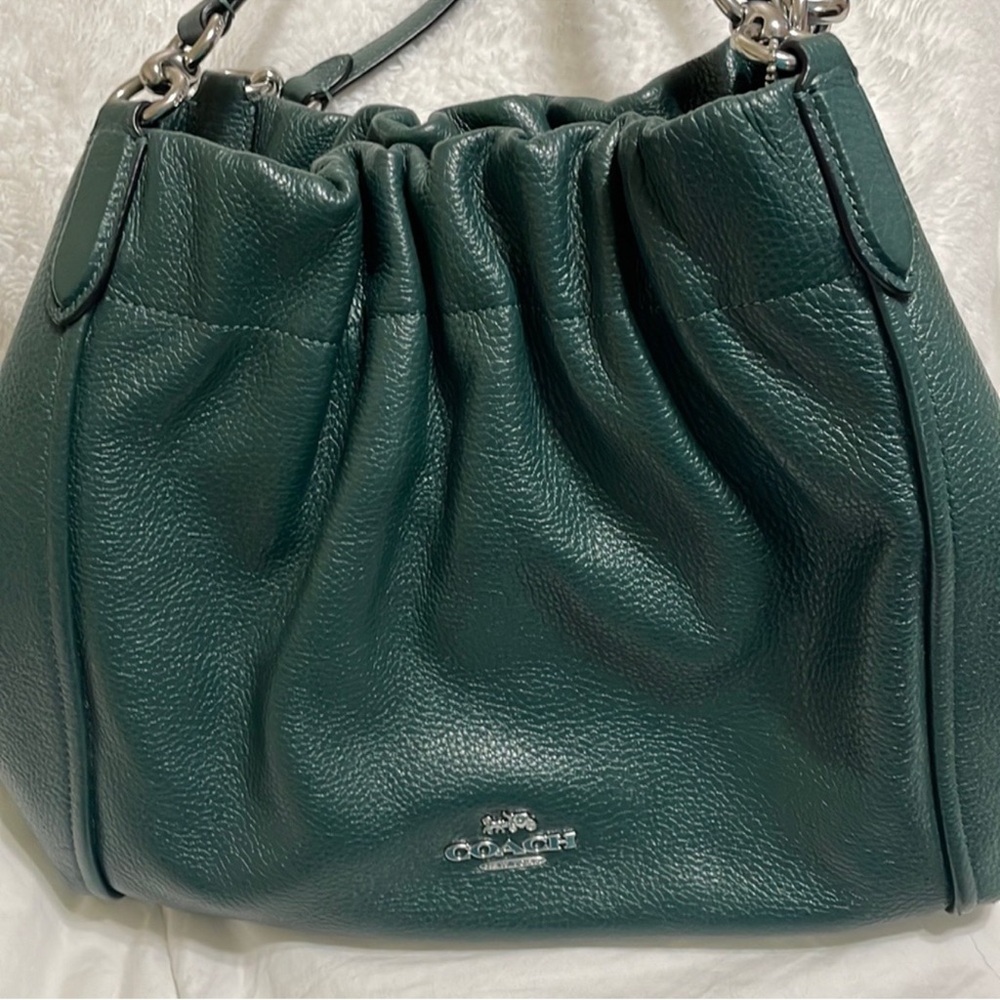 Coach Maya Hunter Green Leather Hobo Bag
